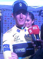 Andy Schleck pendant la dix-neuvi�me �tape du Tour de France 2011